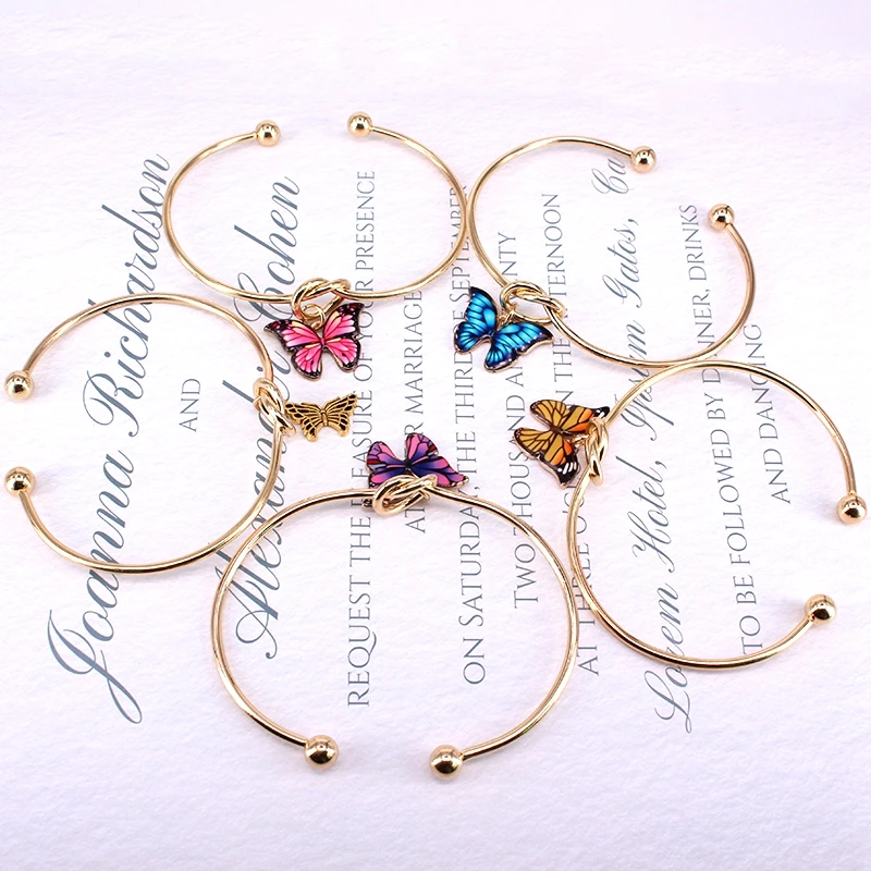 5 шт. Модные женские ювелирные изделия браслеты с подвесками в виде бабочек для