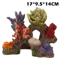 colorful resin coral plant aquarium mountain decoration hiding cave coral reef shell fish tank ornament