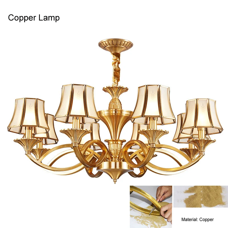 Медная люстра в европейском стиле для дома гостиной потолочные люстры