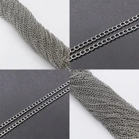 2 meterslot 3 4mm stainless steel extension diy necklace chain for jewelry accessories bracelet making findings bulk wholesale