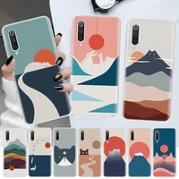 abstract art cats mount fuji japan landscape soft phone case for xiaomi redmi note 10 10s 9 9s 8 7 8t 11s 11t 11 pro 9a 9t 9c 8a