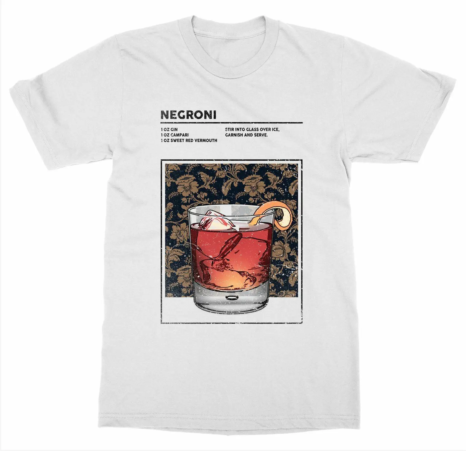 

Negroni T-Shirt Mixed Drink Cocktail Alcohol Bartender Booze Happy Hour Liquor