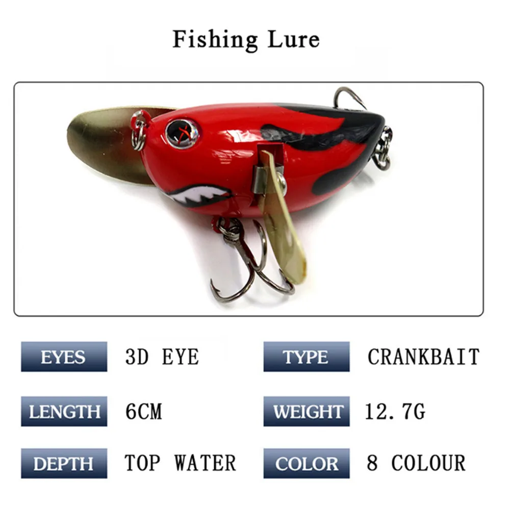 1 шт. Поверхностная приманка наживка 6 см 12,7 г плавающая наживка Топ воды Crankbait воблер, твердая Поппер приманка Whopper Plopper твердая приманка