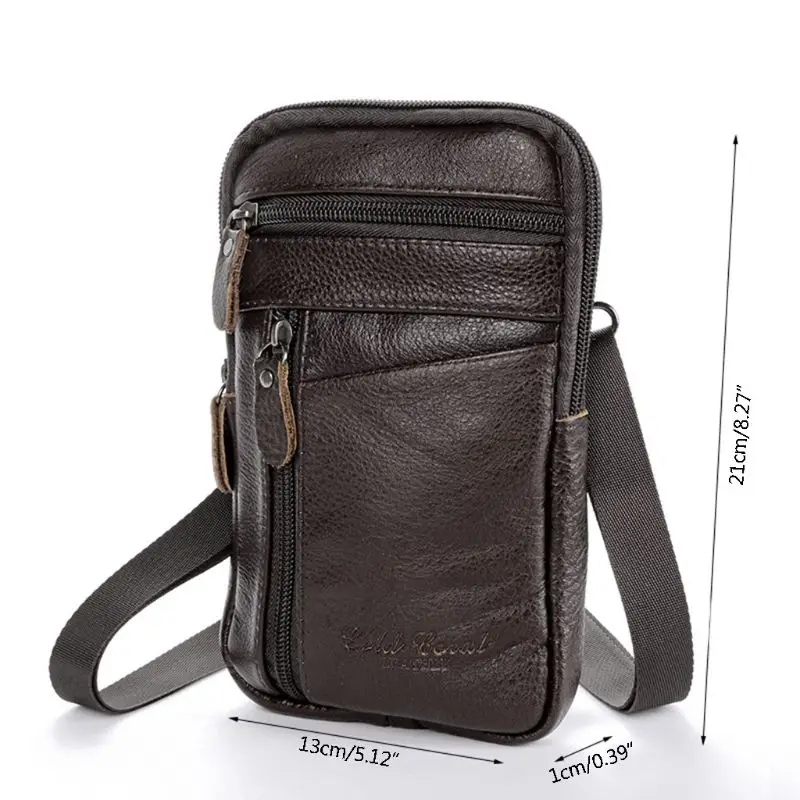 

Men's Genuine Leather Fashion Phone Pouch Belt Bag Shoulder Crossbody Waist Pack