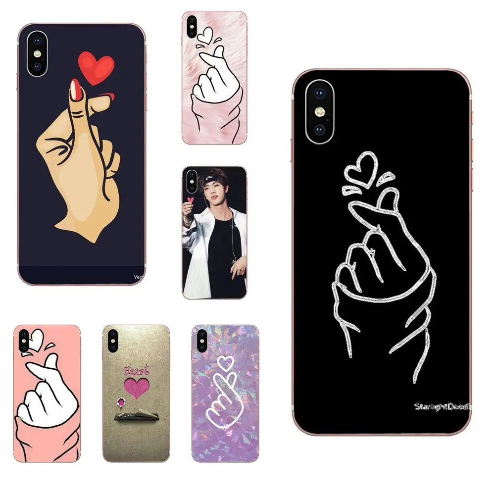 Lovely Cute Korean Finger Heart For Galaxy Grand A3 A5 A7 A8 A9 A9S On5 On7 Plus Pro Star 2015 2016 2017 2018 Soft Phone | Мобильные