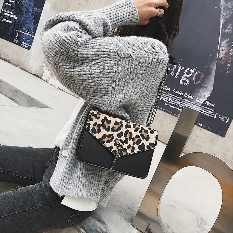 

bags for women 2020 Fashion Leopard Chain Crossbody Bags for Women Designer Tassel Messenger shoulder Bag Handbags Sac A Main