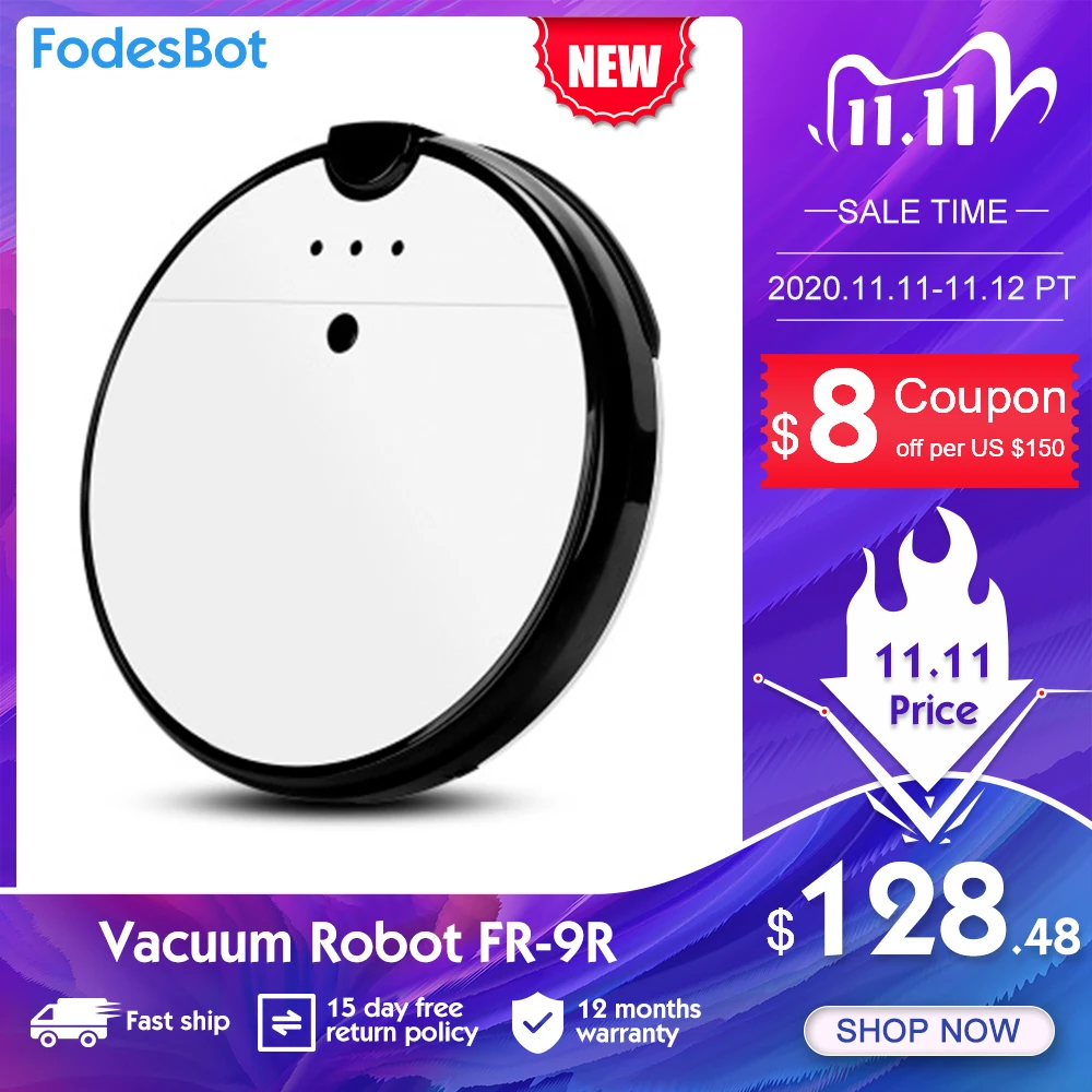 Робот пылесос FodesBot для уборки и влажной шерсти домашних животных автоматическая