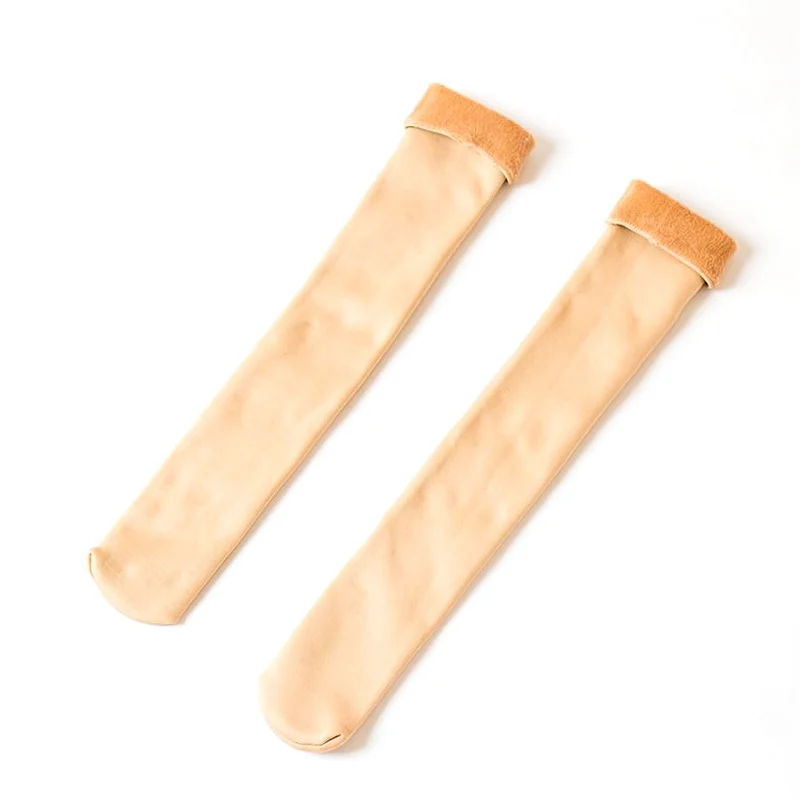 Flesh Socks Новинка; сезон осень-зима; длинные утепленные бархатные теплые зимние носки; женские носки до колена; теплый светильник; элегантные женские носки - Цвет: Flesh Socks