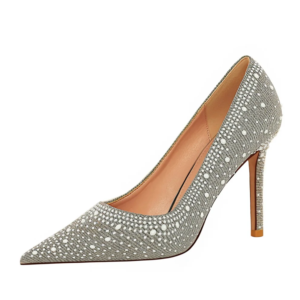 

Sexy Women's Pumps Night Club High Heels Shoes For Woman Platform Pointed Toe Rhinestone Party Shoes Slip On Zapatos Mujer