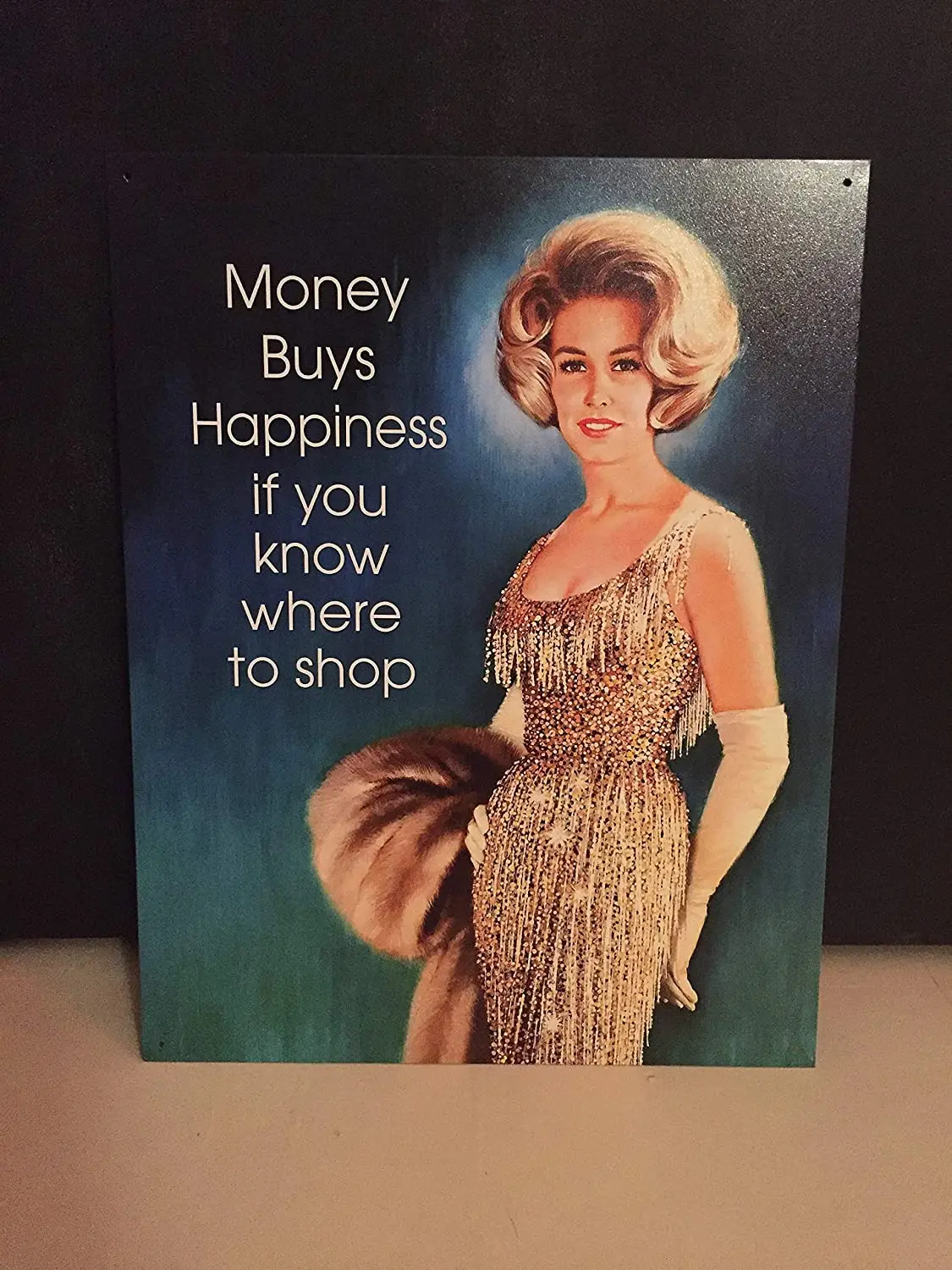 

Diuangfoong Money Buys Happiness Reproduction Metal Sign 12" x 8"