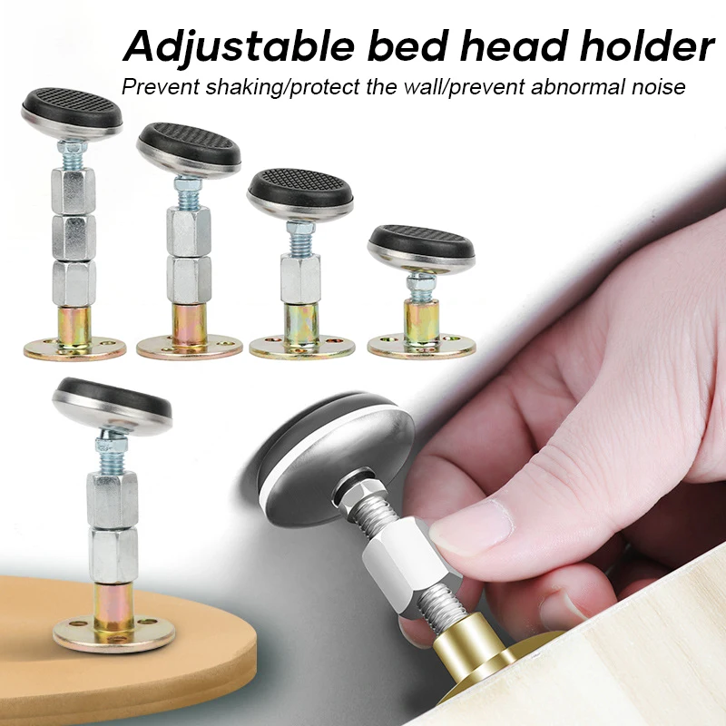

Adjustable Threaded Bed Frame Anti-Shake Tool Headboard Stoppers Protect The Wall from Banging For Home