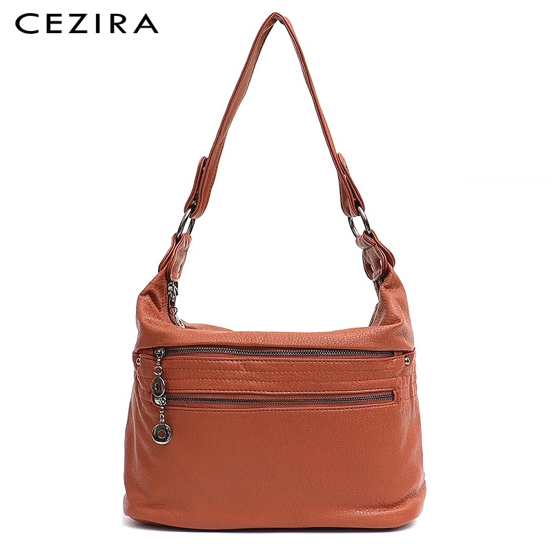 CEZIRA, женская сумка-портфель, милые сумочки-мессенджеры, сумки, сумочки среднего размера, из искусственной кожи, мягкая женская сумка на плечо, с несколькими молниями