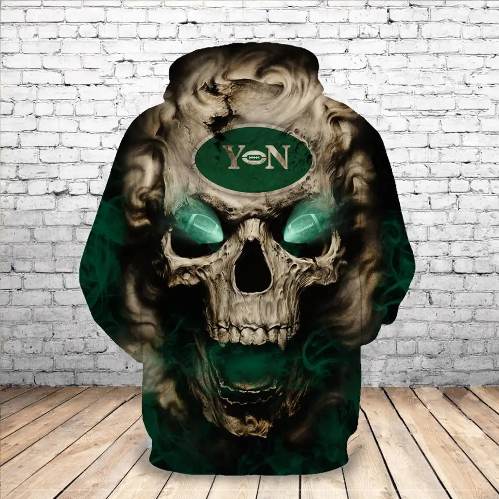 Мужская свободная толстовка с 3D принтом в виде черепа уличная одежда модные