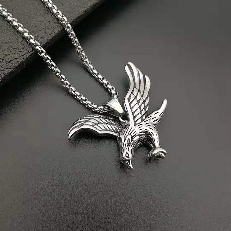 Мужские титановые Подвески с изображением орла Falcon Hawk панк-ювелирные изделия из