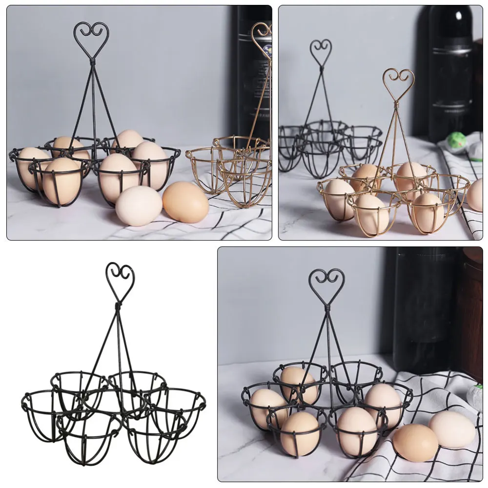 

1PC Creative Kitchen Egg Holder Six Hole Egg Storage Rack Home Egg Stand (Black)
