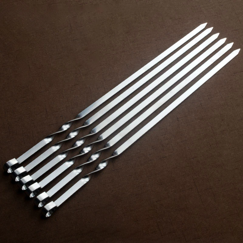 

YOMDID 6pcs/Set Barbecue Skewers Stainless Steel Meat String Chunks Of Meat Roast Stick For BBQ Outdoor Picnic churrasqueira