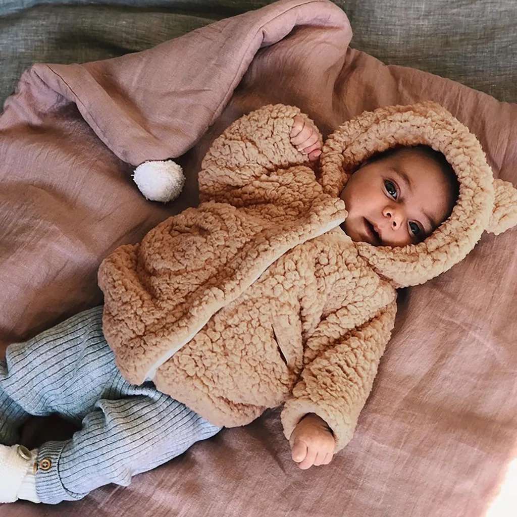TELOTUNY Boys Girl Chlidren Winter Plus velvet Fleece hooded Thick Coats Snowsuit Jacket Kids Outerwear Flannel warm Outfit ZS04 |