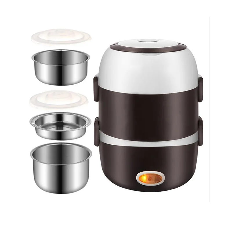 

Mini Electric Rice Cooker Stainless Steel 2/3 Layers Steamer Portable Meal Thermal Heating Lunch Box Food Container Warmer 220V