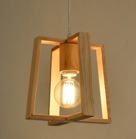 Простая деревянная подвесная люстра для украшения дома|Подвесные светильники| |