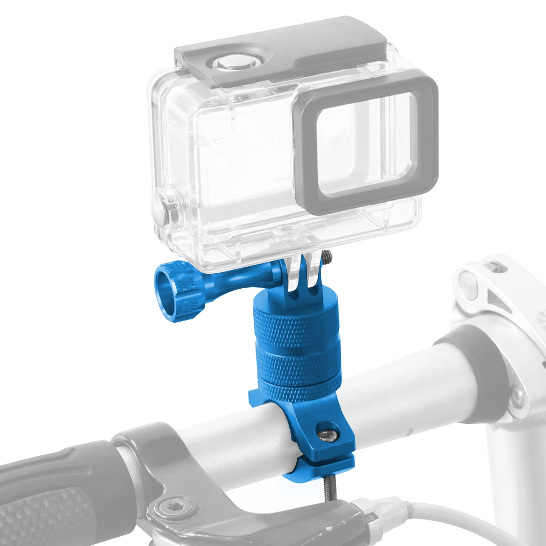Blue Для Go Pro велосипедное крепление вращающийся на руль велосипеда держатель адаптер кронштейн для Gopro Hero 5 SJ6000 Xiaomi yi2 аксессуары - Цвет: Blue