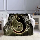 Мягкое фланелевое одеяло с изображением дракона и тигра, всесезонное светильник кое теплое одеяло для гостинойспальни
