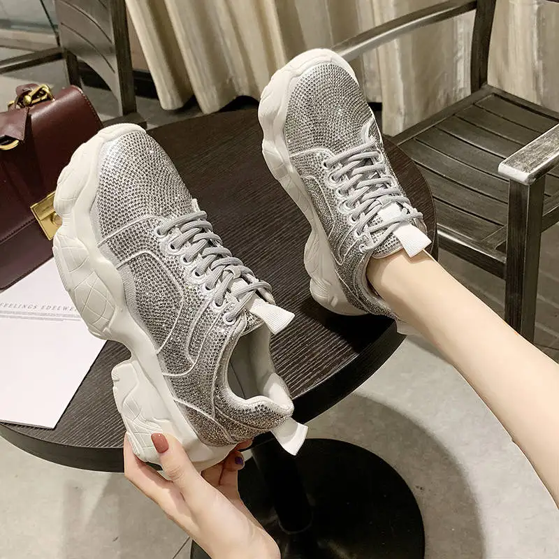 Роскошные весенние трендовые женские кроссовки Harajuku женская обувь на платформе