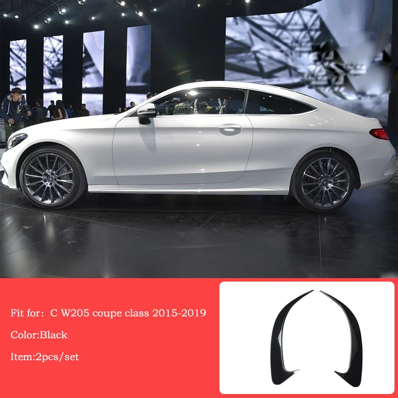 Black w205 coupe2pcs Задний противотуманный светильник для Mercedes C w205 amg Mercedes w205 coupe mercedes w205 углеродное волокно/c класс аксессуары w205 extertior - Название цвета: Black w205 coupe2pcs