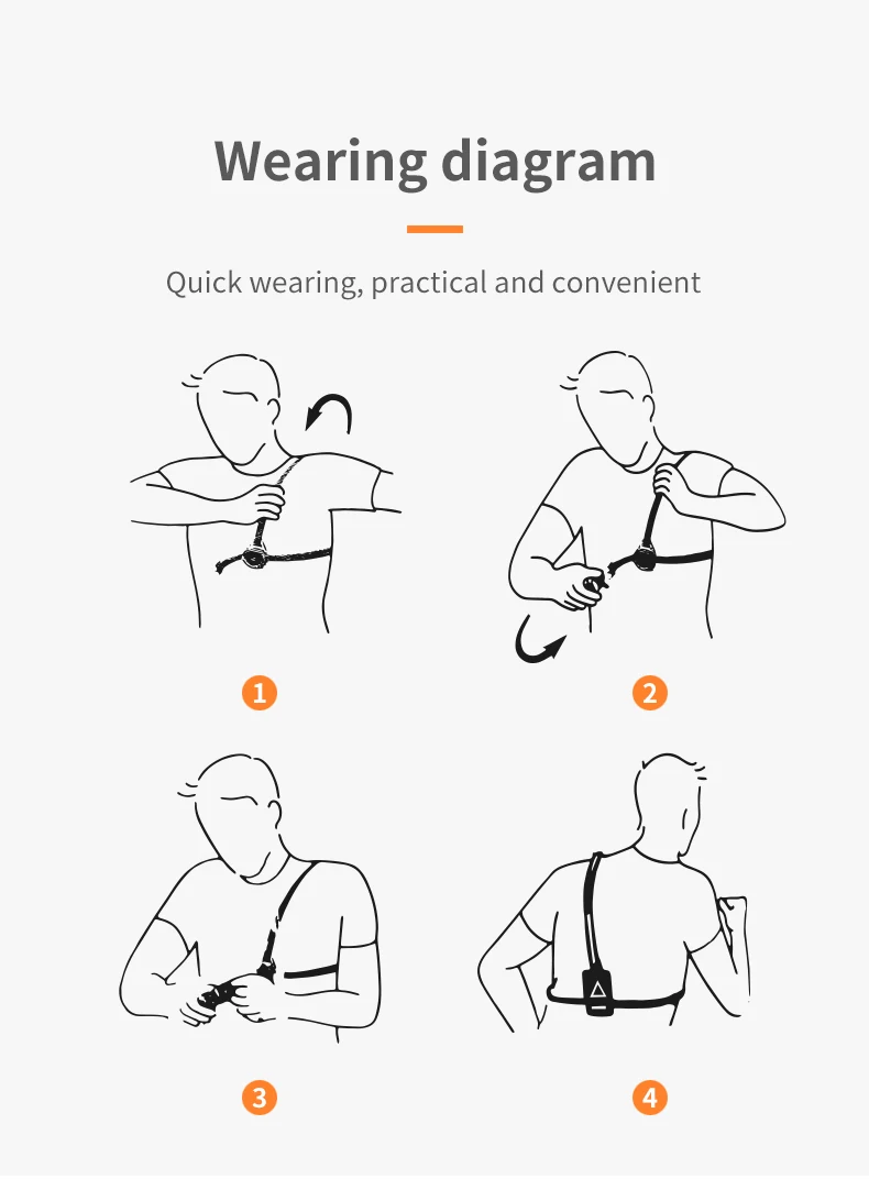 AONIJIE E4303 Waterproof Adjustment Chest Light Lamp Flashlight USB Charging For Night Running Cycling Hiking