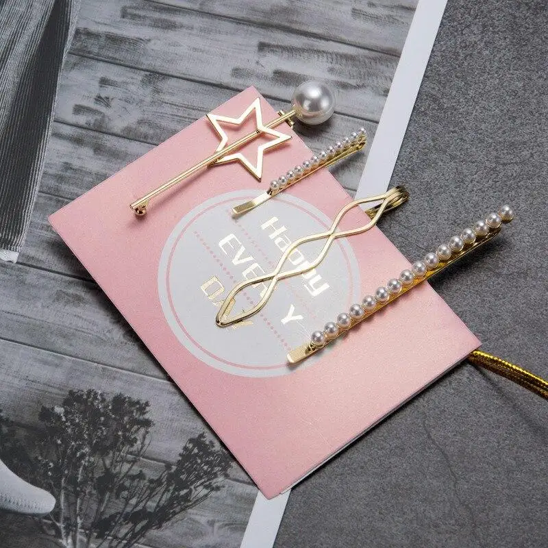 

2/3/4Pcs/Set Women Pearl Metal Hair Clips Barrette Hairpin Hair Styling Accessories Tools Headdress New Arrival INS Hot Sale