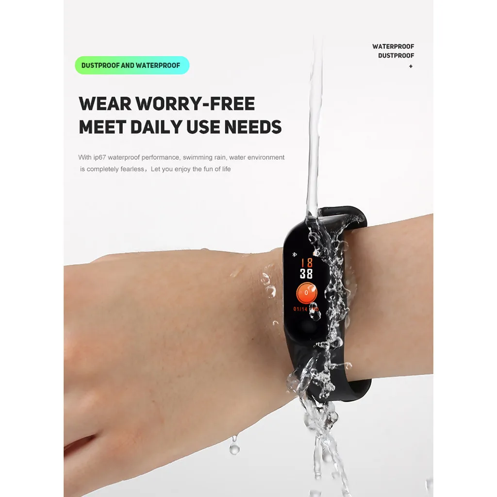 Смарт браслет фитнес трекер часы для здоровья пульсометр подъемное запястье