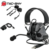 tac sky tactical noise reduction shooting headset comtac ii headset tactical ptt u94 pttarc helmet track comtac bracket gray