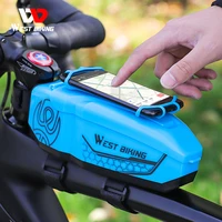 west biking bicycle bag with mobile phone holder front frame top tube mountain bike bag waterproof pc case cycling accessories