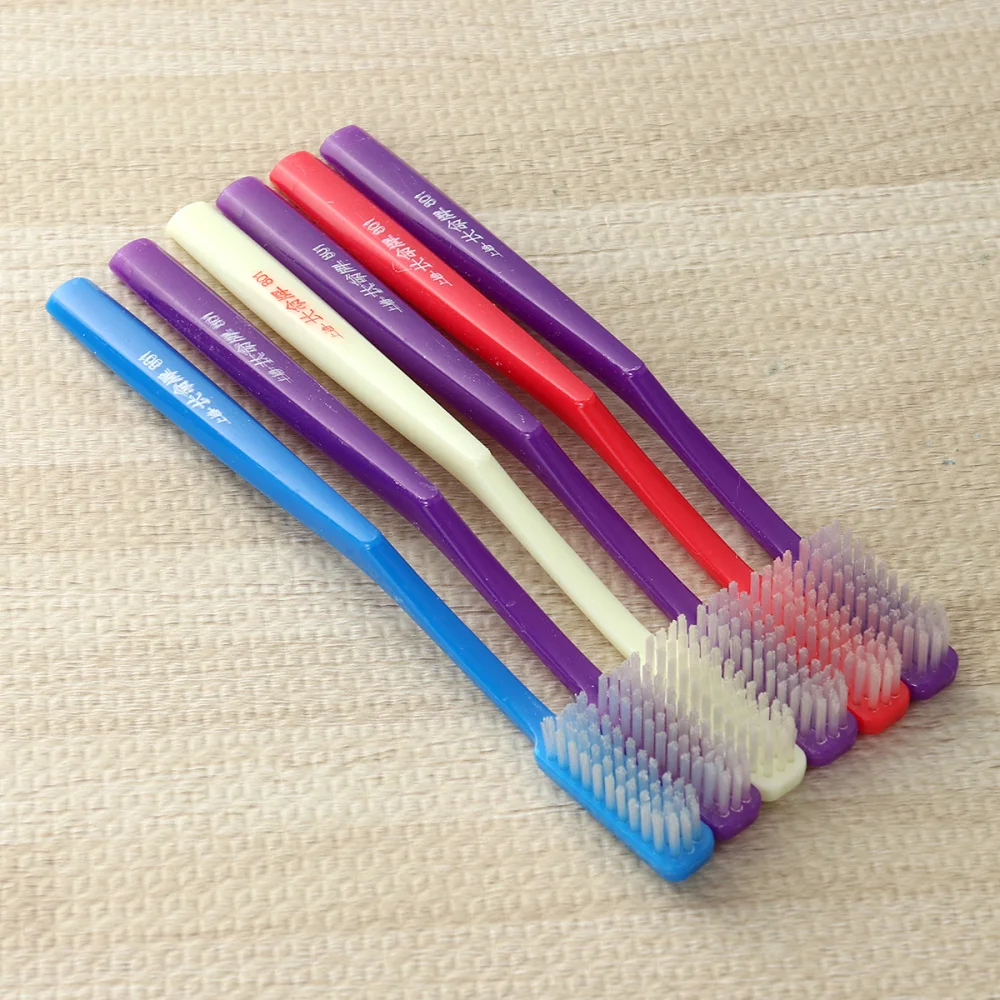 

6pcs Premium Manual Hard Bristles Toothbrush for Adult Teeth Stain Cleaning (Random)