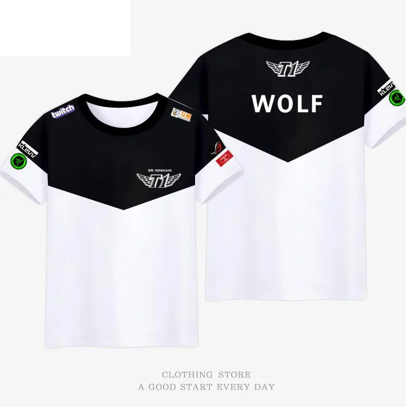 Faker bang SKT T1 футболка LCK Весенняя команда чемпионов Джерси SKT T1 Футболка мужская Faker Peanut Bang Wolf SKT 1 футболка футболки для игр