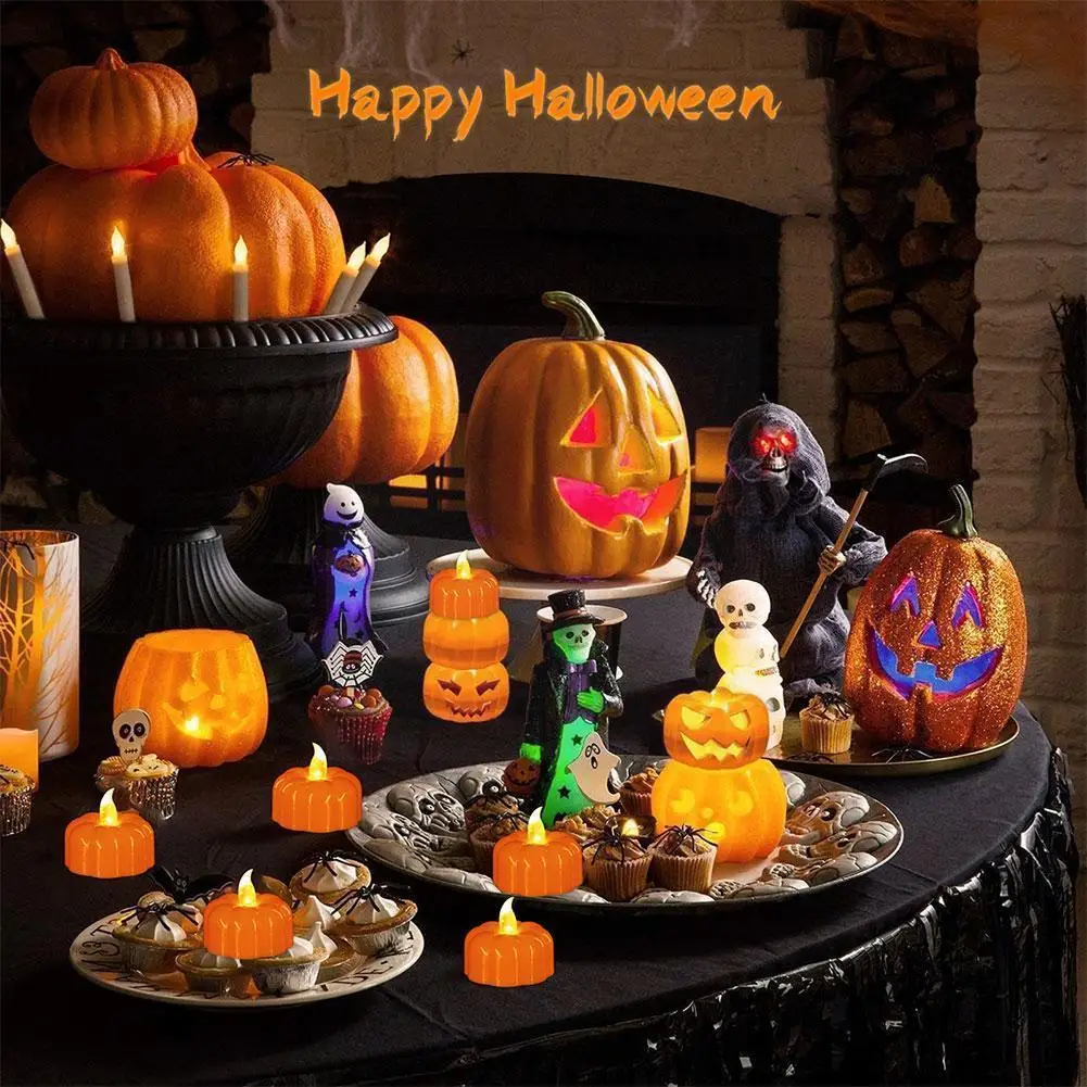 

LED Pumpkin Lantern Halloween Decorating Lights Holiday Decoration Electric Candle Luminous Lamps Night Festival Courtyard F7T2