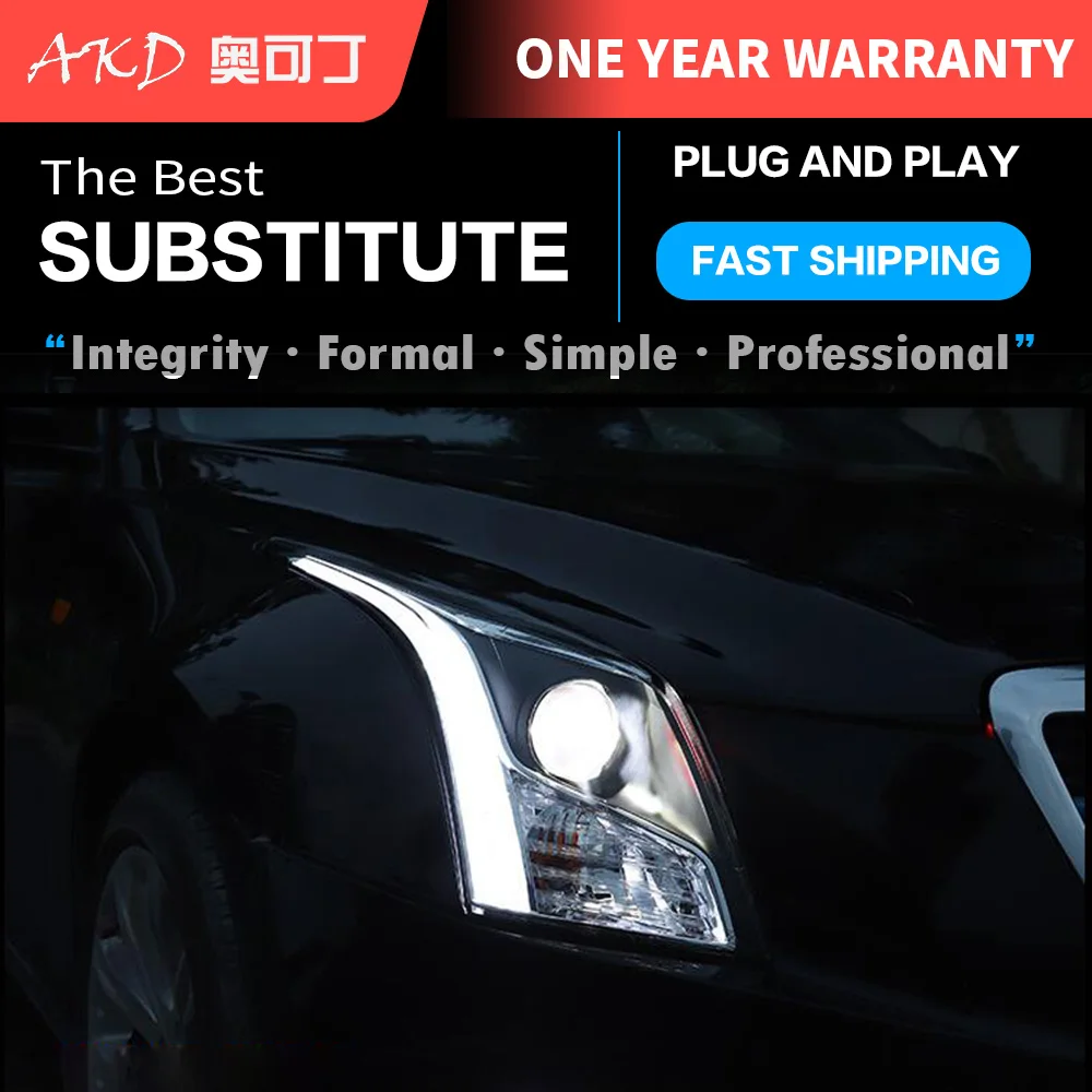 АКД автомобильного тюнинга фары для Cadillac ATS-L ATS L светодиодные DRL Противотуманные