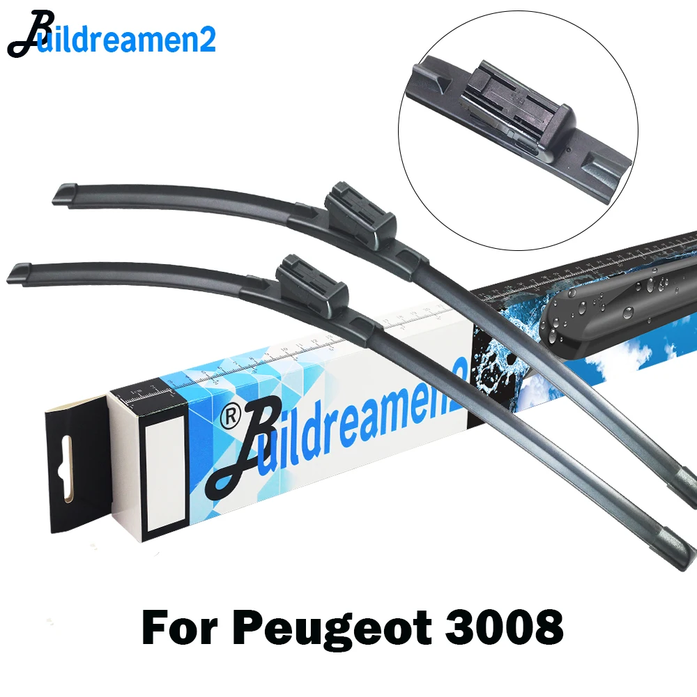 Buildreamen2 For Peugeot 3008 Mk1 Mk2 2008-2018 Car Frameless Wiper Blade Auto Rubber Windshield | Автомобили и мотоциклы