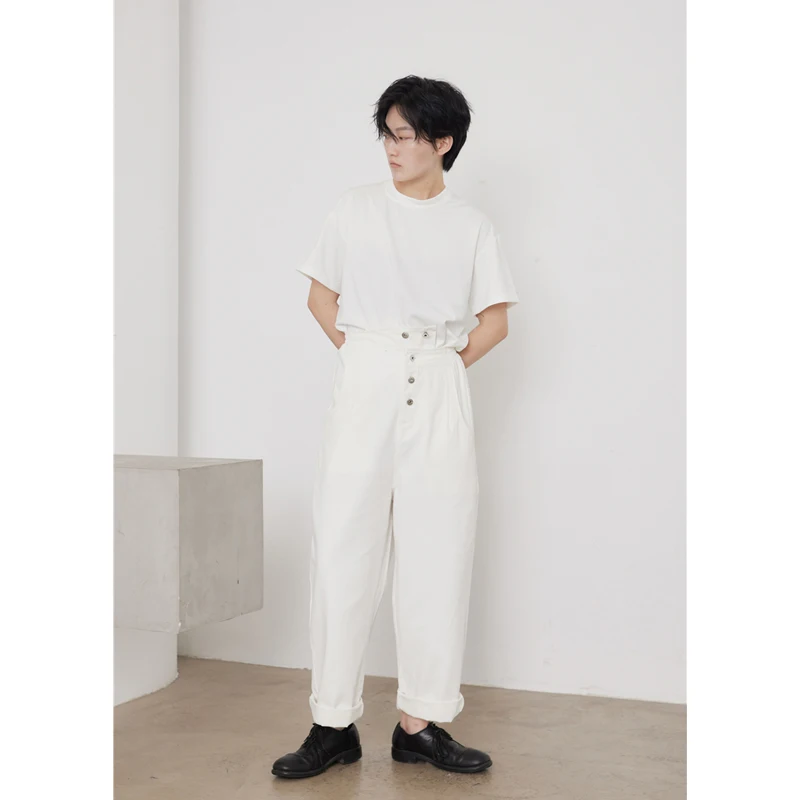2021 New one-shoulder asymmetrical retro trousers can be worn in all seasons
