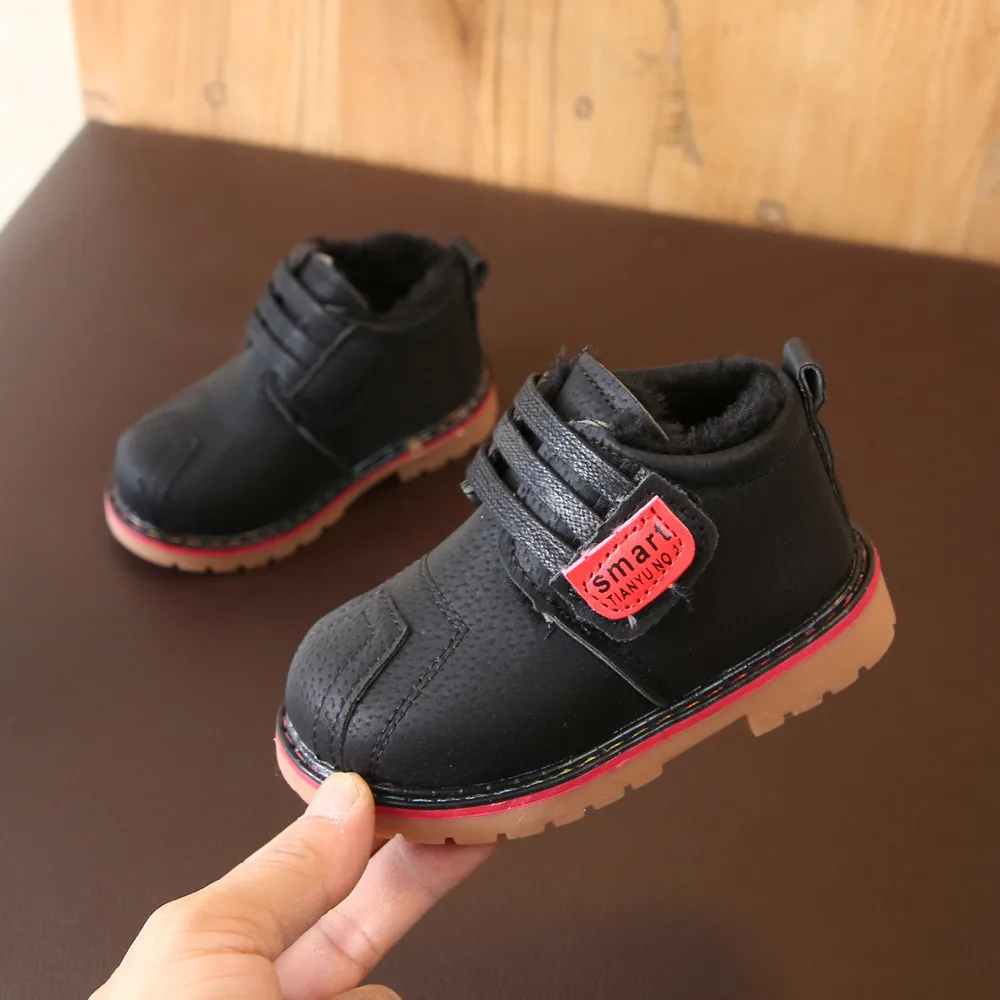 Детская зимняя теплая обувь для маленьких девочек и мальчиков зимние ботинки