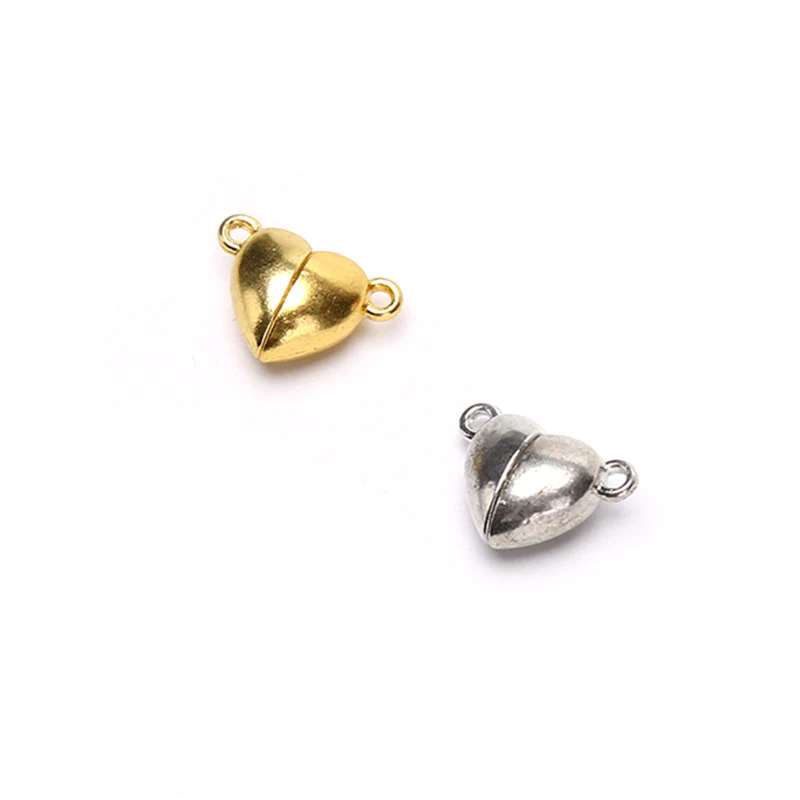 Модная Металлическая магнитная застежка в форме сердца для самостоятельного изготовления ювелирных изделий, браслетов, ожерелий