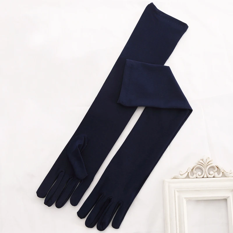

Women Spandex Gloves Classic Thin High Quality Long Sun Protection High Elastic Female Jewelry Etiquette Dance Boutique Gloves