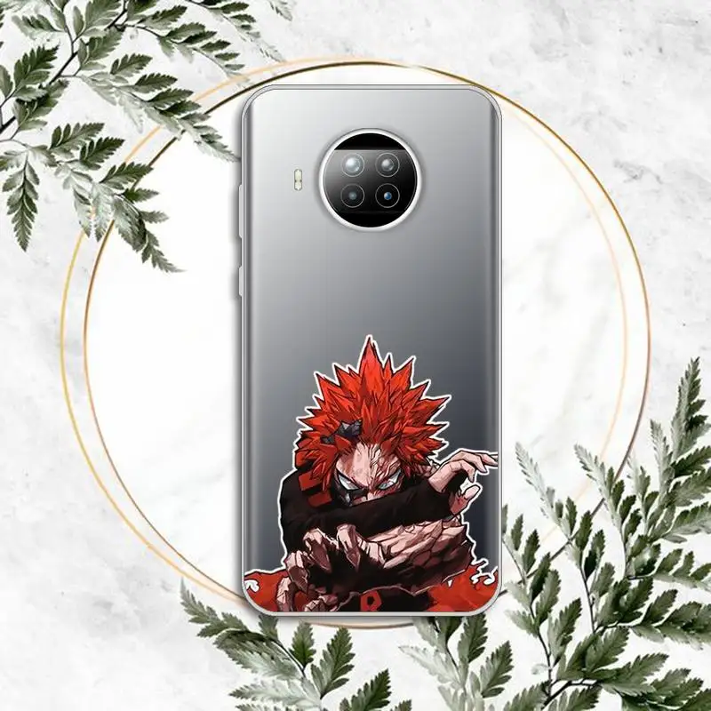 

kirishima My hero academia anime Phone Case Transparent for Xiaomi Redmi note 10 t 8 9 pro lite 11