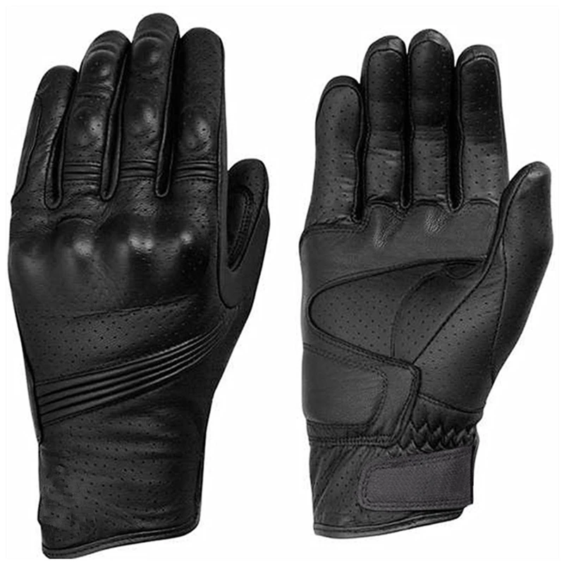 Мотоциклетные гоночные перчатки для сенсорного экрана из натуральной кожи