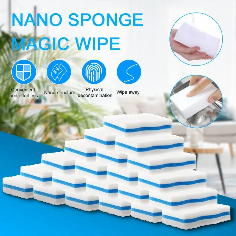 

20pcs Sponge Eraser Sponge Cleaner Cleaning Sponge High Density Household Kitchen Bathroom Multi-function Cleaning Tools