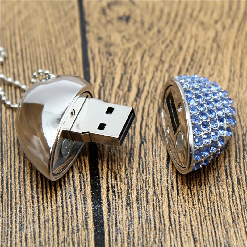 Золотой Серебристый 6 цветов Кристальное сердце 4 ГБ 8 16 USB флеш накопитель 32 ГБ|USB