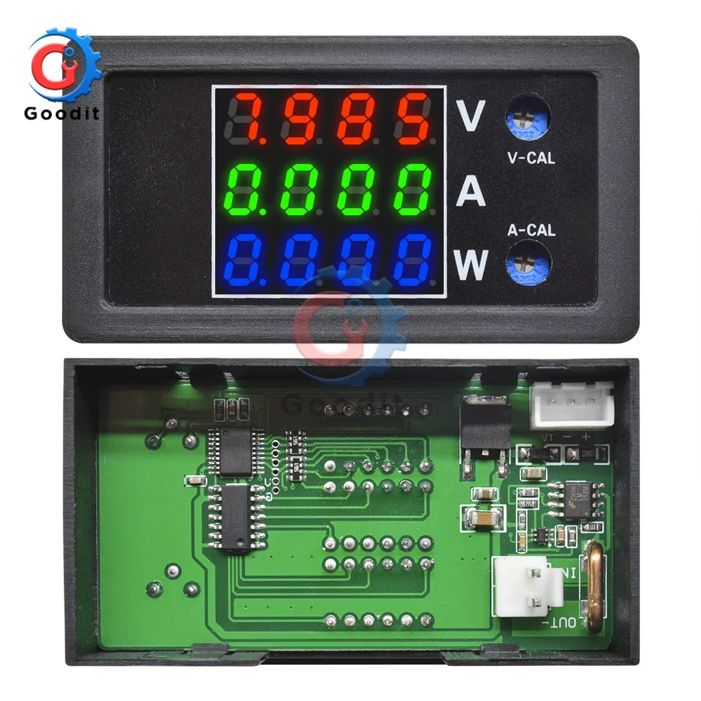1000W 4 цифровой высокого прецизионный Вольтметр Амперметр ваттметр тестер детектор постоянного тока 100V 10A ЖК-дисплей Дисплей Напряжение ток Мощность метр
