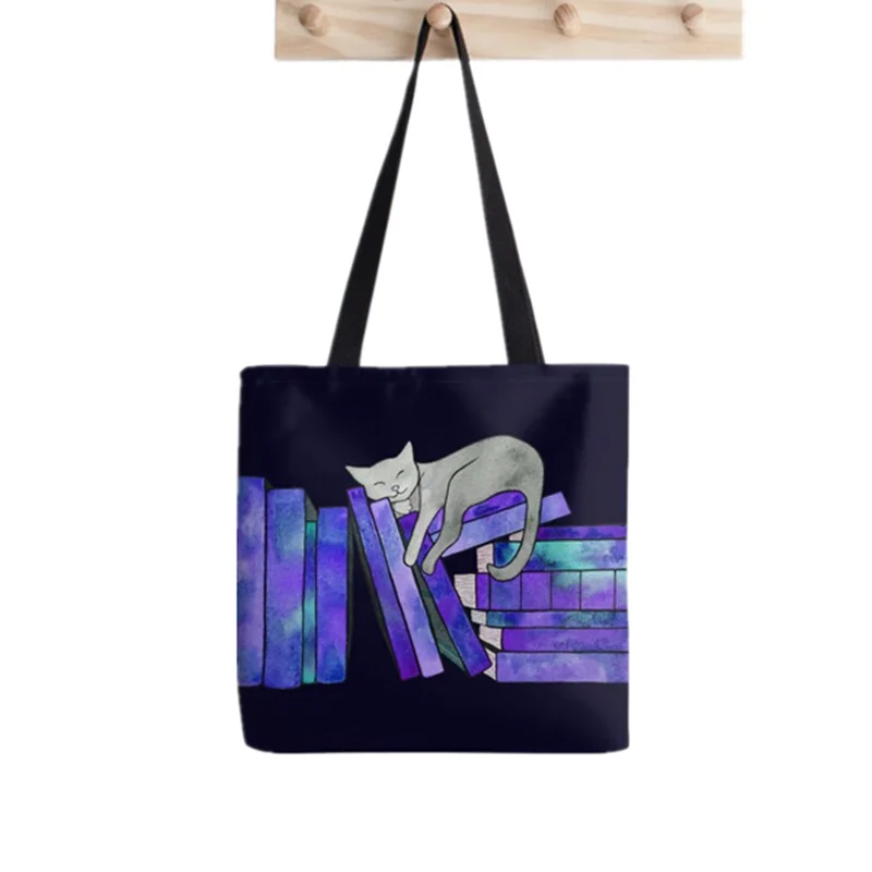 

Women Shopper bag Literary Naps Printed Kawaii Bag Harajuku Shopping Canvas Shopper Bag girl handbag Tote Shoulder Lady Bag
