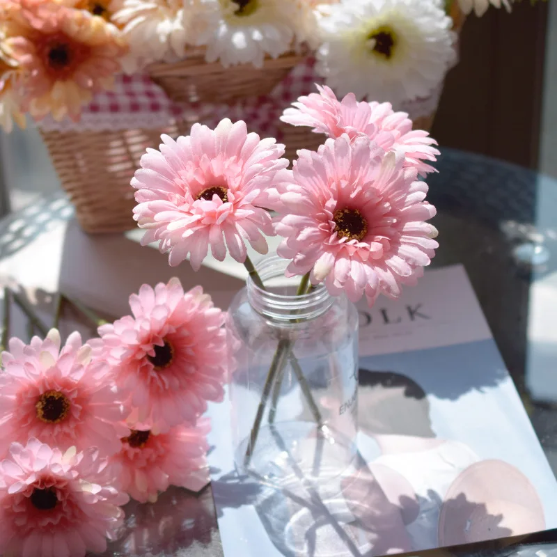 

1pcs Artificial Flower Silk African Daisy Coreopsis Gerbera Fake Flower Decor for Home Wedding Luxury Home Decoration