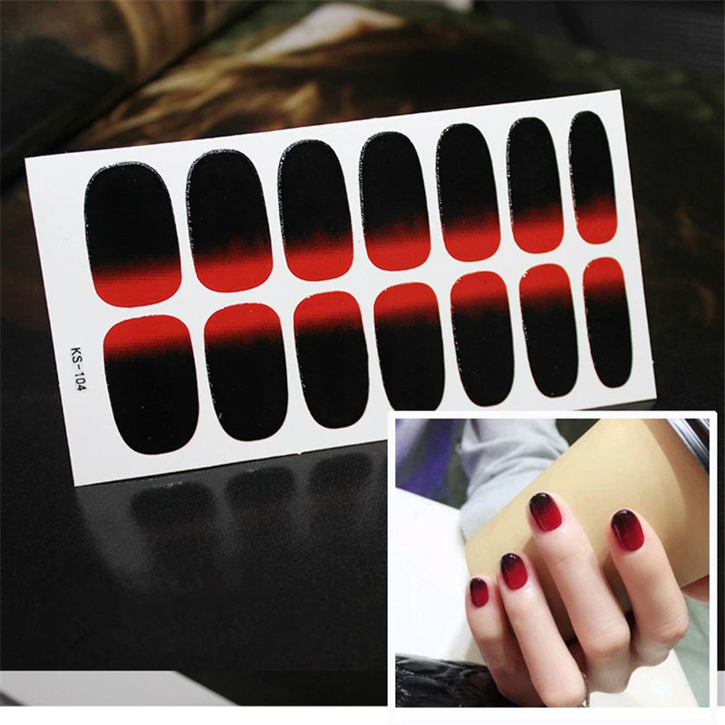 Разноцветные наклейки для ногтей маникюра самоклеящиеся настоящие полоски лака