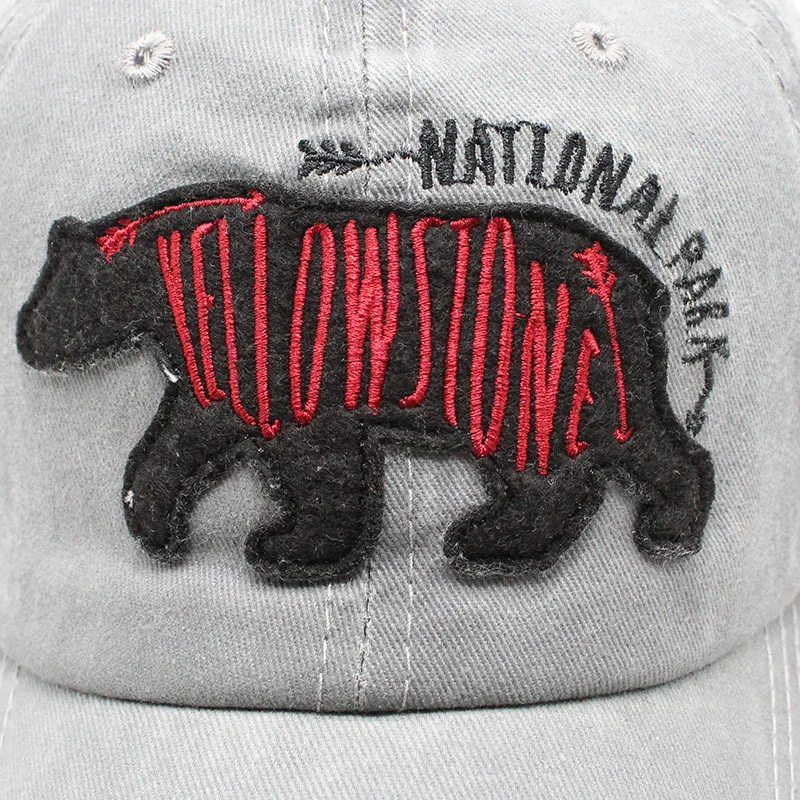 Бейсболка унисекс хлопок с вышивкой медведя | Аксессуары для одежды